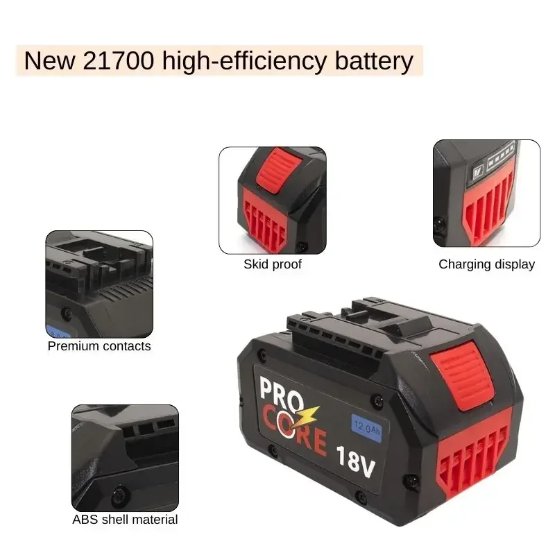 Фото 8AH/10AH/12AH для BOSCH Professional 18V 21700 батарея ProCORE 18V Li-Ion Замена для BAT609 BAT618 с bms №2