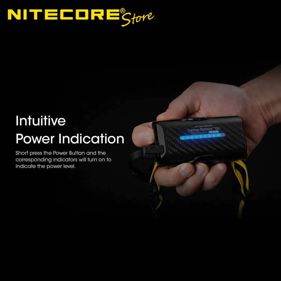 Фото Мощный внешний аккумулятор NITECORE 12K на 12000 мАч для фонарей, комплект для увеличения времени работы №5