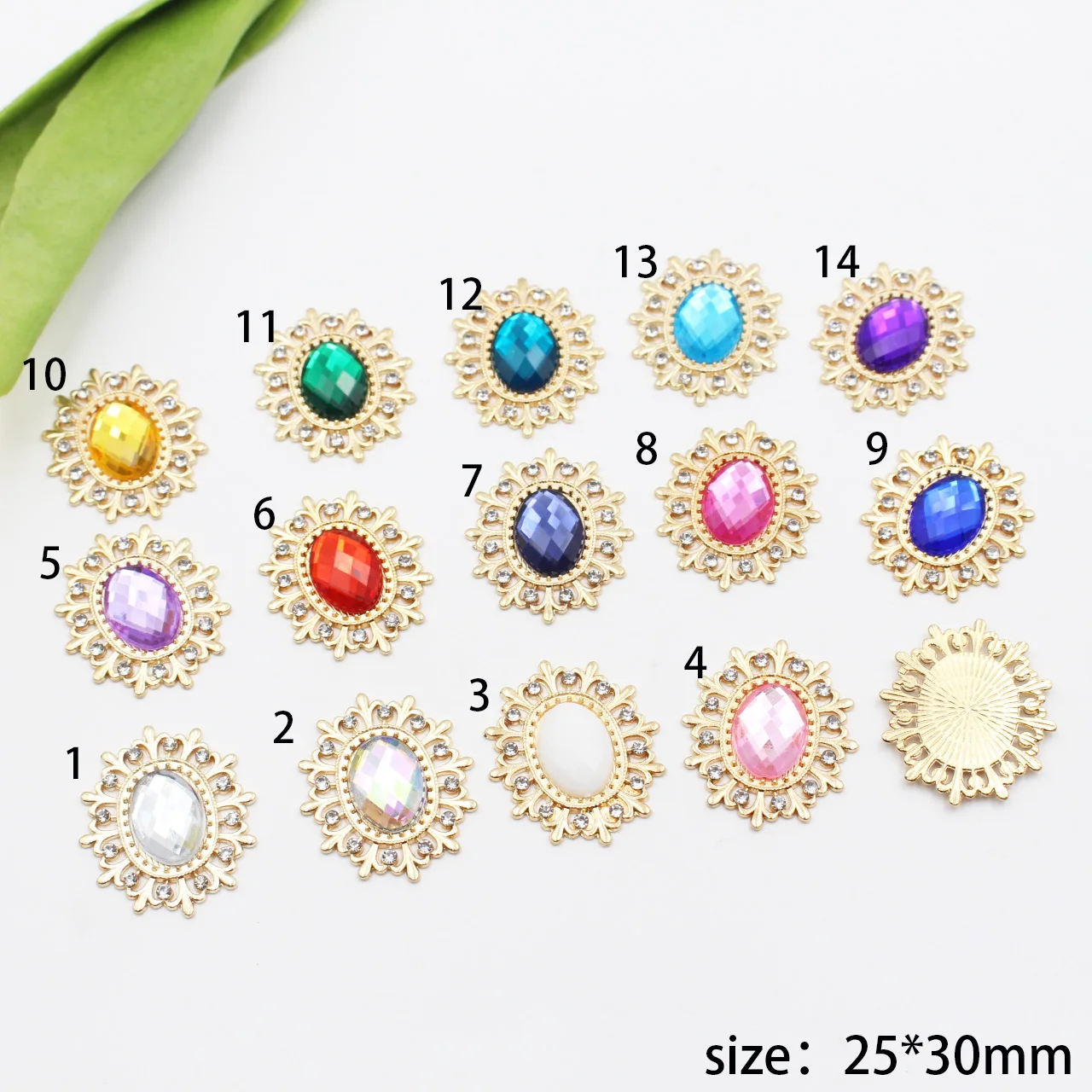 

Hot Prices 5Pcs/Lot 25*30MM Oval Acrylic Metal Rhinestone Buttons DIY Sewing Alloy Accessories Clothing Decoration Accessories