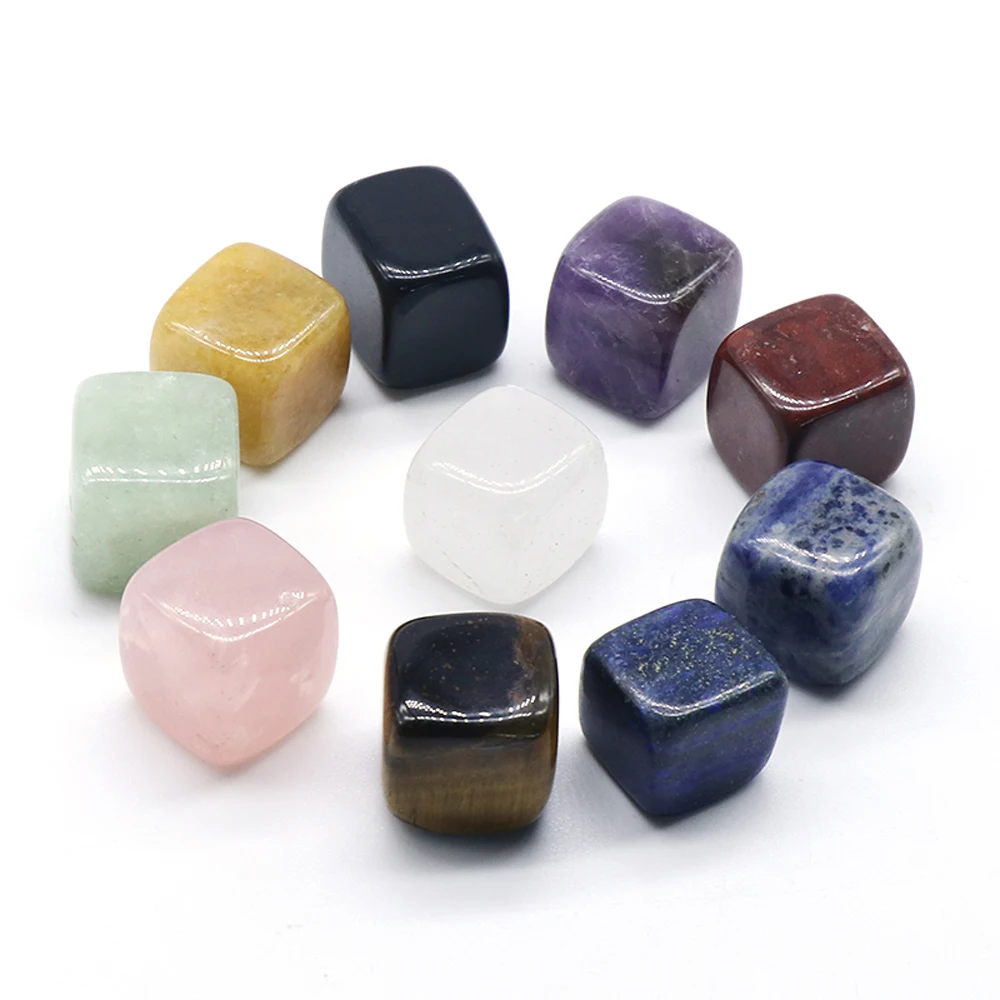 

Natural Cube Healing Crystal Amethyst Rose Quartz Reiki Polished Energy Mineral Aquarium Seven Chakra Decoration Collection Gift