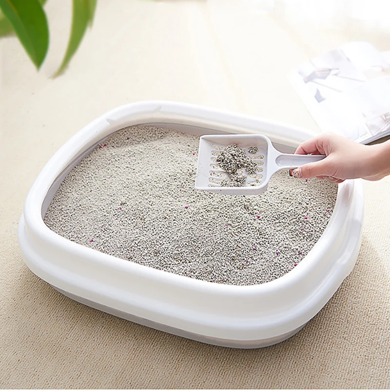 

Cat Litter Box Semi-Enclosed Pet Products Open Toilet Splash-Proof Puppy Supplies Goods For Home With Shovel Cat's Accessories