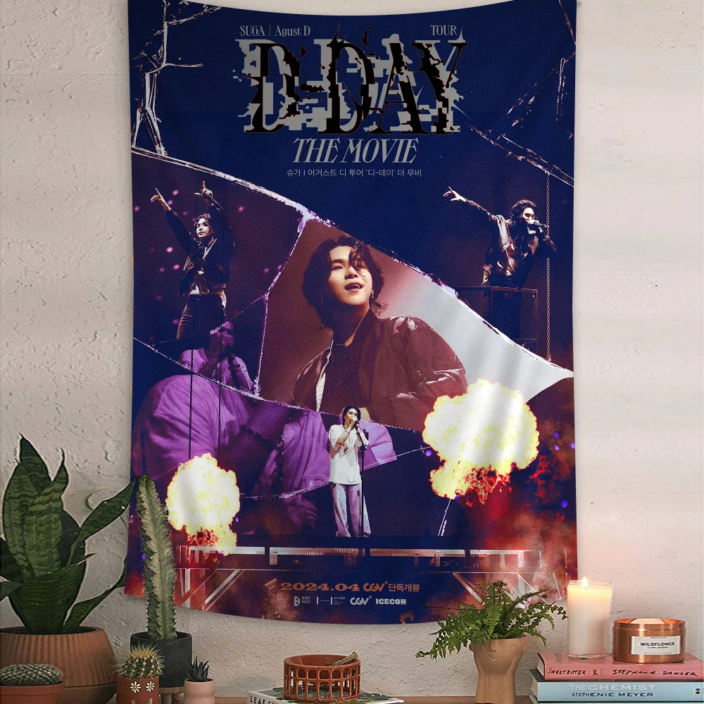 Agust D аниме гобелен индийский Будда настенное украшение ведро Богемный Хиппи