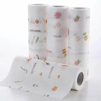 50 piecesroll kitchen cleaning rags disposable dish towel non woven material wet and dry cleaning towel household wipes