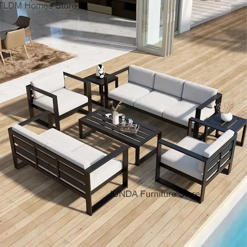 Садовые диваны из алюминиевого сплава водонепроницаемая Солнцезащитная мебель