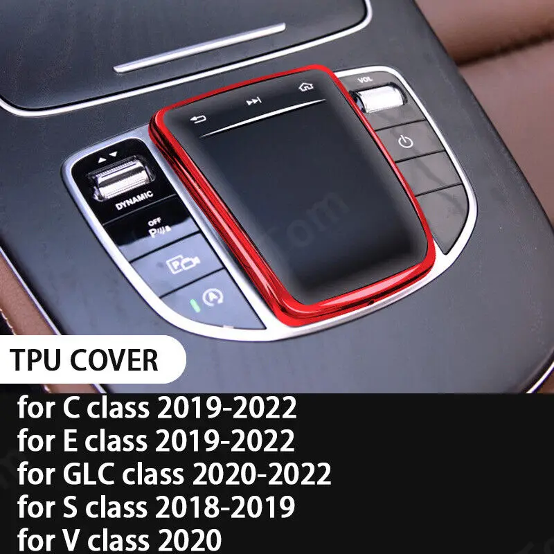 

1x TPU Middle Console Mouse Cover Trim for Mercedes Benz C E class 2019-2022 GLC 2020-2022 S Class 2018-2019 V Class 2020