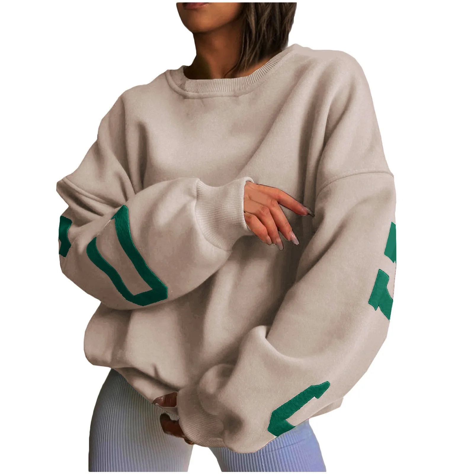 

Женская зимняя Толстовка Y2k на молнии с длинным рукавом и принтом букв, пуловер, Повседневная модная толстовка с круглым вырезом, топы, женские толстовки