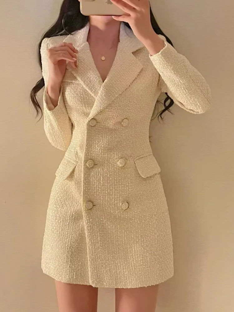 Южная Корея шикарное осеннее темпераментное изящное костюмное платье с