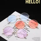Очки солнцезащитные женские без оправы, винтажные брендовые дизайнерские солнечные очки с круглой оправой, с морскими линзами, с защитой от ультрафиолета
