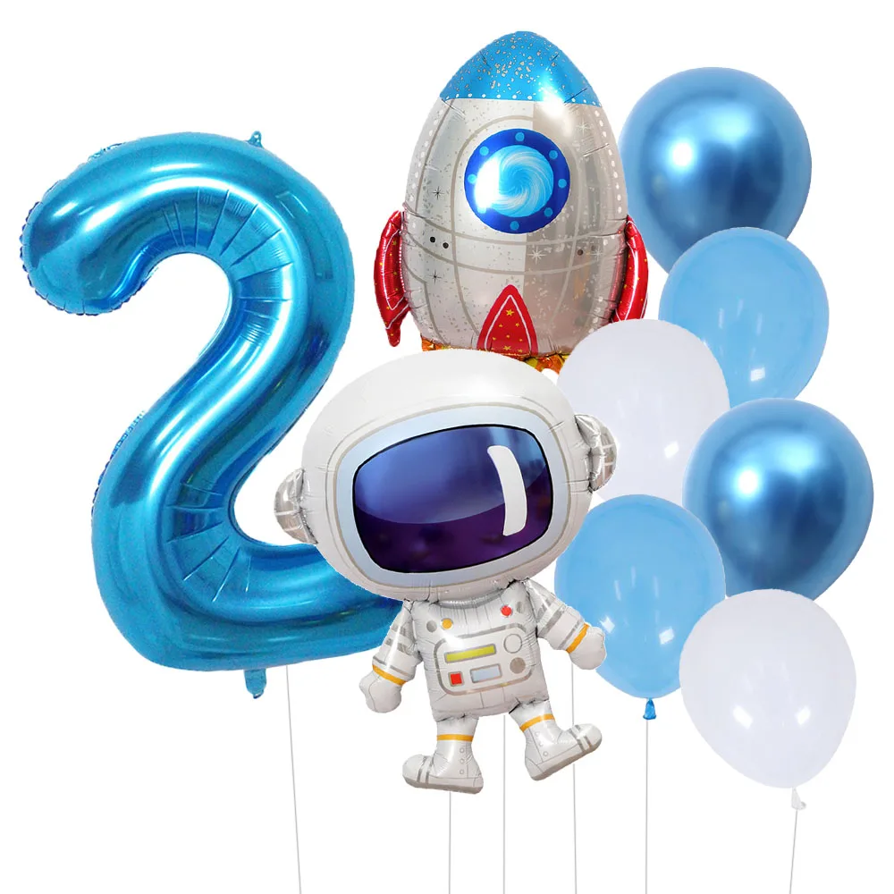 Космическое пространство 0-9 комплект воздушных шаров с номером астронавт