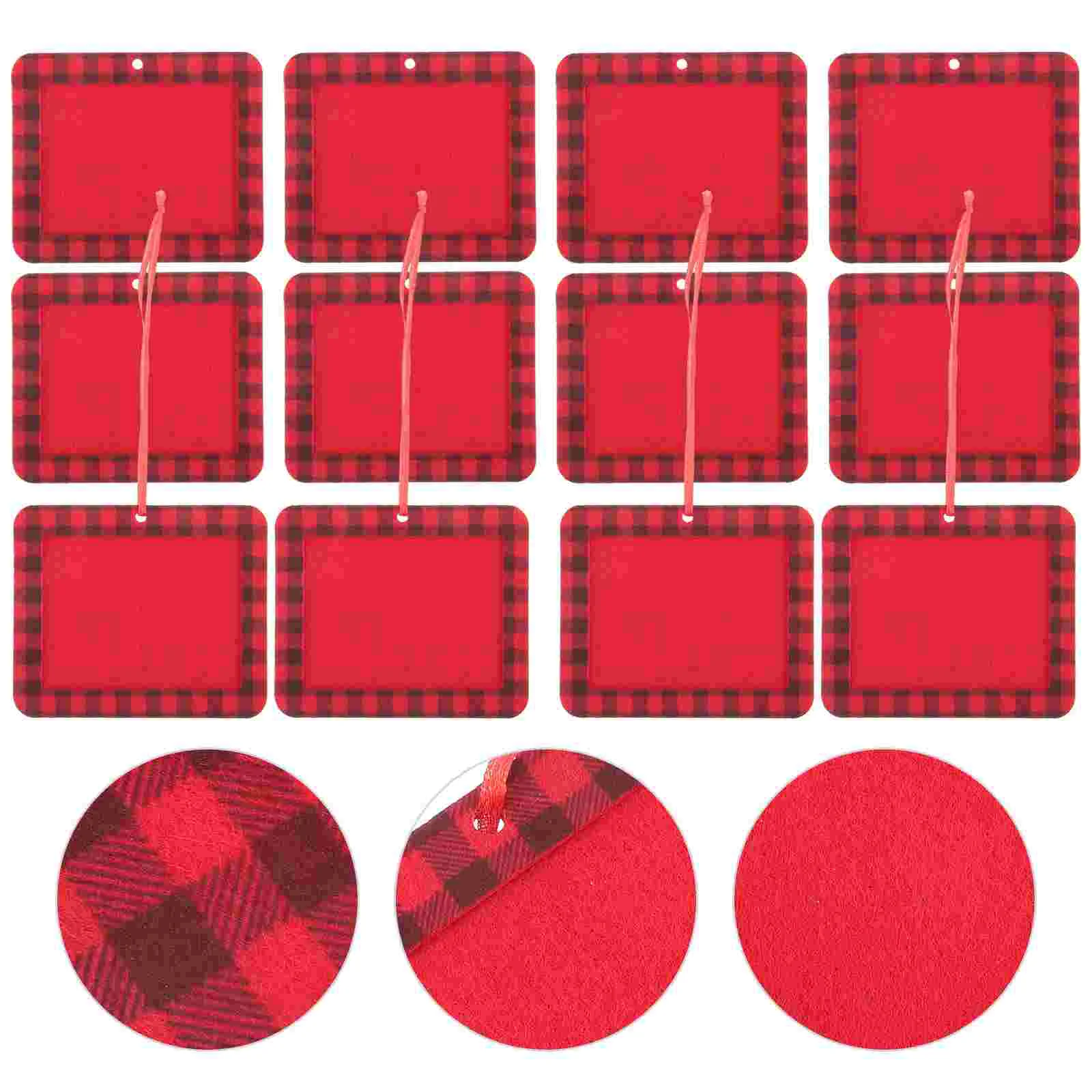 

Frame Photo Picture Ornament Christmas Pendant Treehanging Ornaments Diy Felt Plaid Decor Retro Keepsake Vintage Holder Display