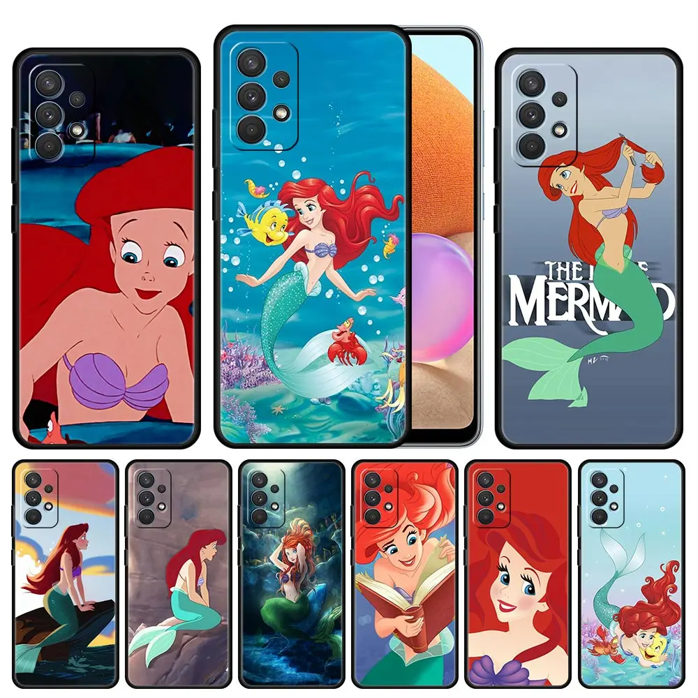 

Cover Case for Samsung Galaxy A12 A51 A21s A02 A02s A22 A32 A52 A72 4G 5G Soft Capa Armor Little Mermaid Disney Ariel Princess