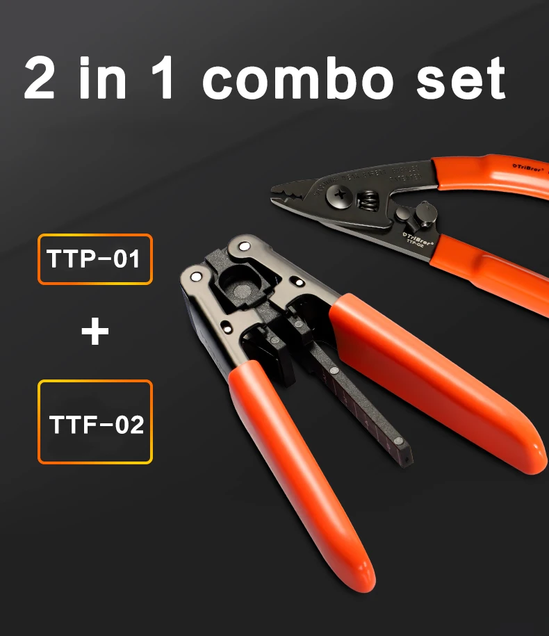 2 in1 TriBrer TTP-01 TTF-02 Fiber Cable Stripping Pliers Miller TTF02 Three Mouth Strippers TTP01 Leather Cable Stripping Pliers