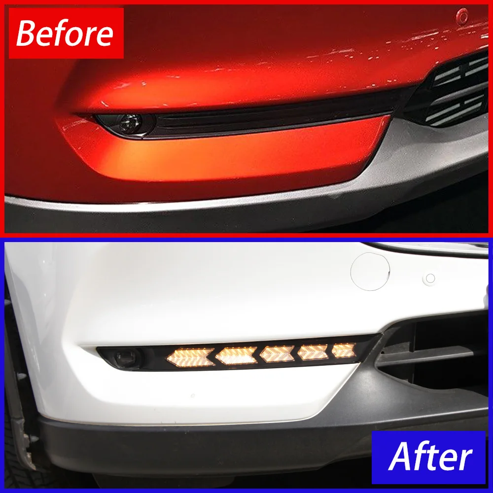 Для Mazda CX-5 2017-2019 обновленный передний бампер светодиодные динамические дневные