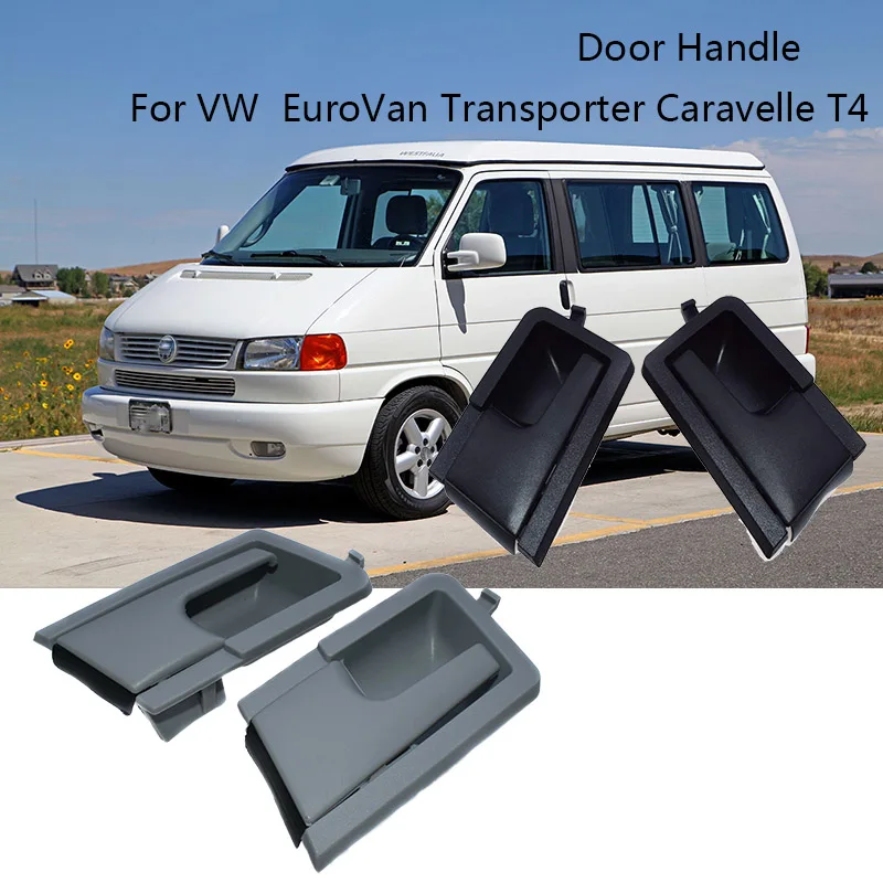 

Black / Grey Interior Inside Inner Door Handle Front Left + Right For VW Volkswagen Transporter Caravelle T4 EuroVan