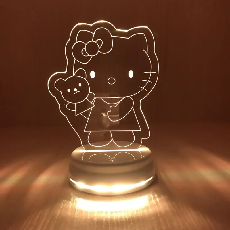 

Hello Kitty Cartoon Small Night Lamp Bedside Decorative Lamp Warm Light Table Lamp