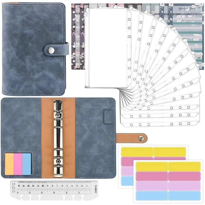 

Ring Binder,Budget Planner-26Pc Notebook Folder With Clear Plastic Binder Envelopes,Label Stickers,For Travel
