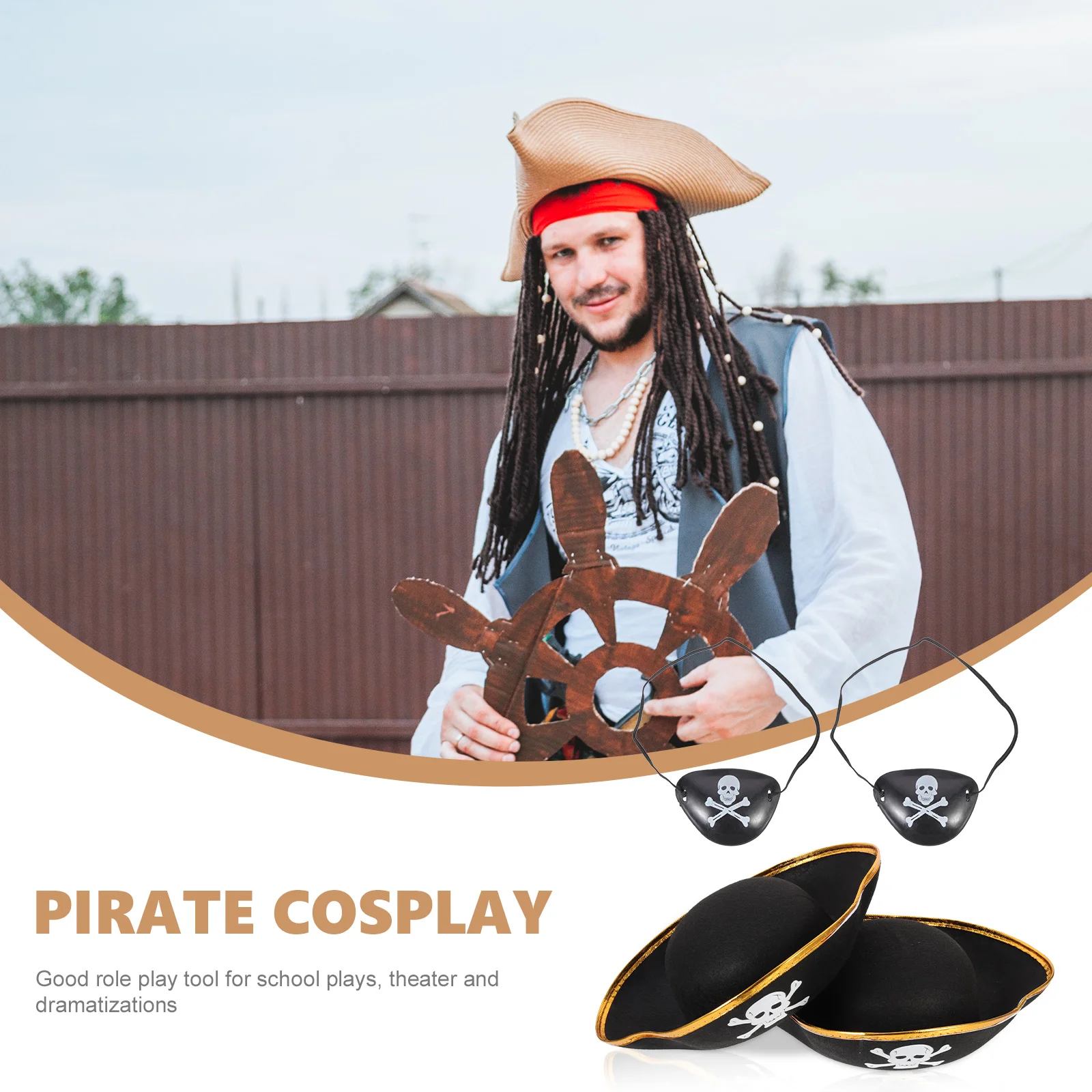 Pretend Play Pirate Costume Captain Hat Cosplay Accessories Child Caps Party Hats