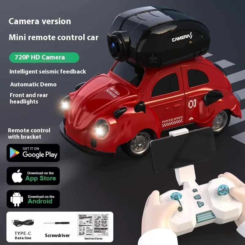 серії 2.4G Wireless RC Mini FPV Beetle Remote Control Car Drift Kamera do transmisji w czasie rzeczywistym Racing Simulation Model Toy Festival