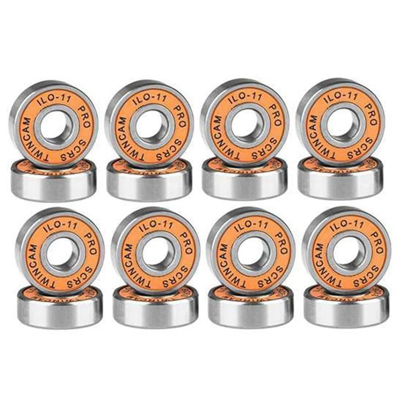 

ELOS-New 16Pcs ILQ-11 Skate Scooter No Noise Oil Lubricated Smooth Skate Bearing Longboard Speed Inline Skate Wheel Bearing