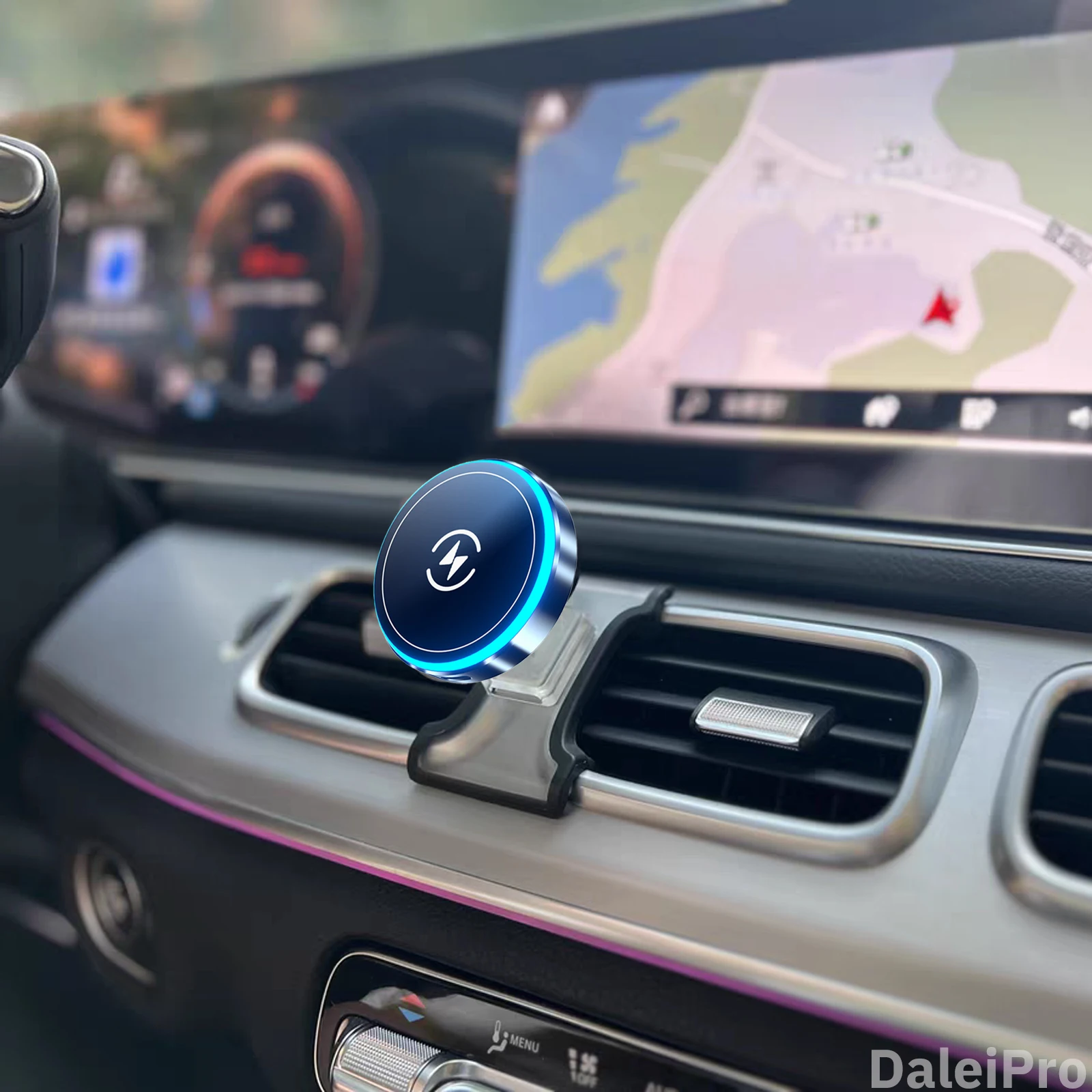 Фото Для Mercedes Benz GLE W167 GLS 2020 2021 2022 2023 2024, специальный держатель для телефона, держатель для беспроводной зарядки, автомобильное зарядное устройство MagSafe №1