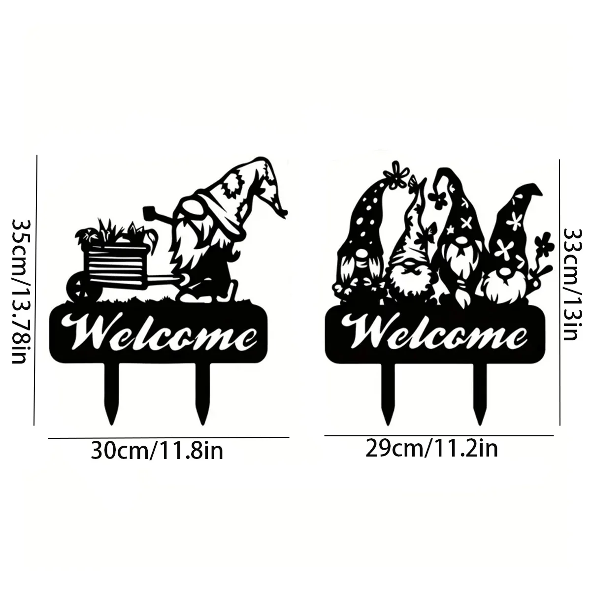 Металлический знак приветствия для внутреннего двора гномов газона