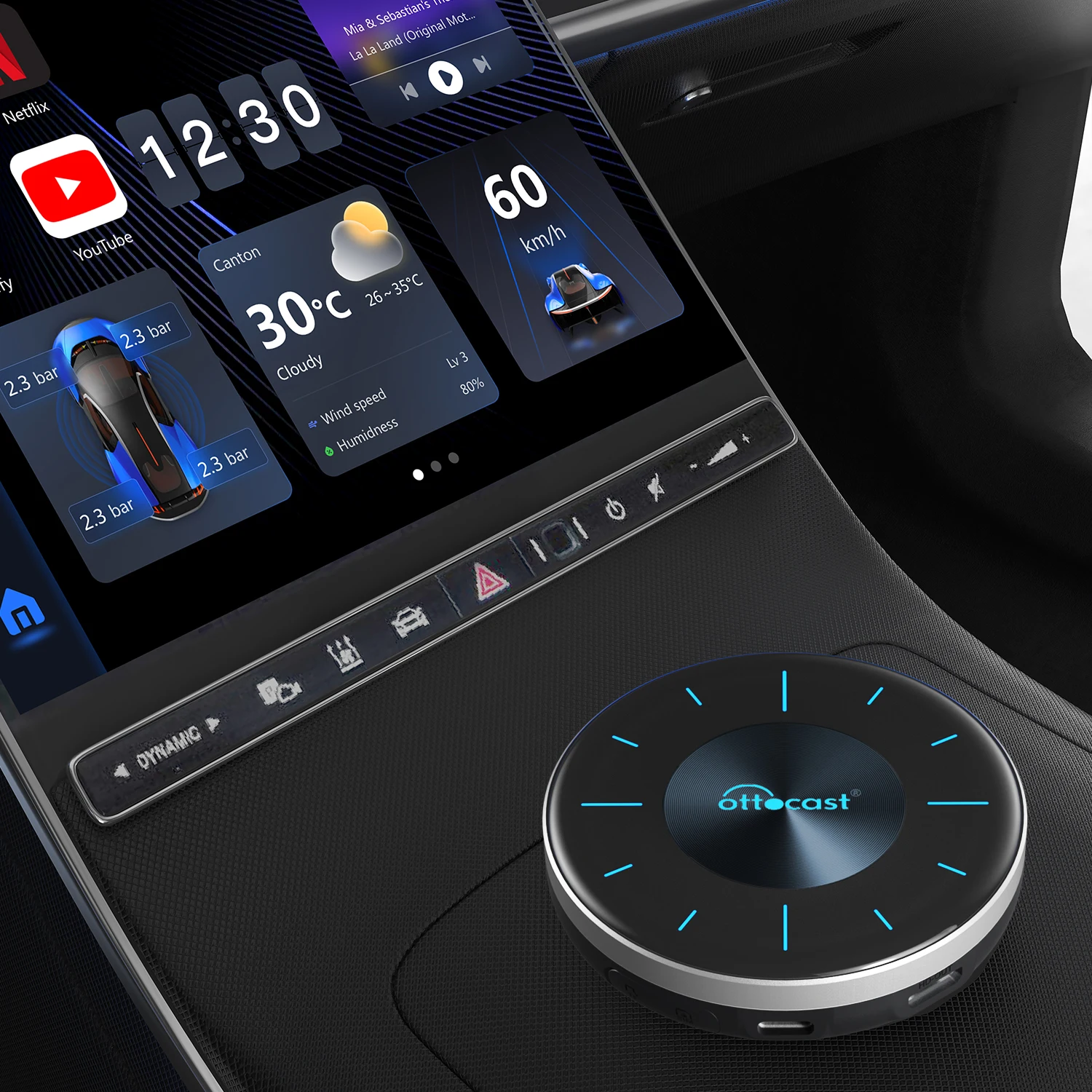 Фото Ottocast Smart Ai Box Picasou 3 Android System 12, встроенный автомобильный GPS-навигатор Ai Box Carplay с выходом HD MI №4