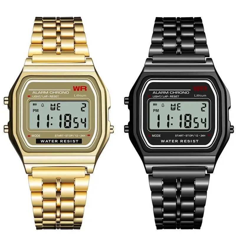 Новые часы Montre Homme F-91W со стальным ремешком для мужчин светодиодные цифровые