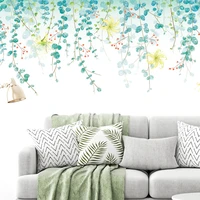 murals vinyl green vine wall decals leaves flower wall stickers home decor literature living room decoration mural posters