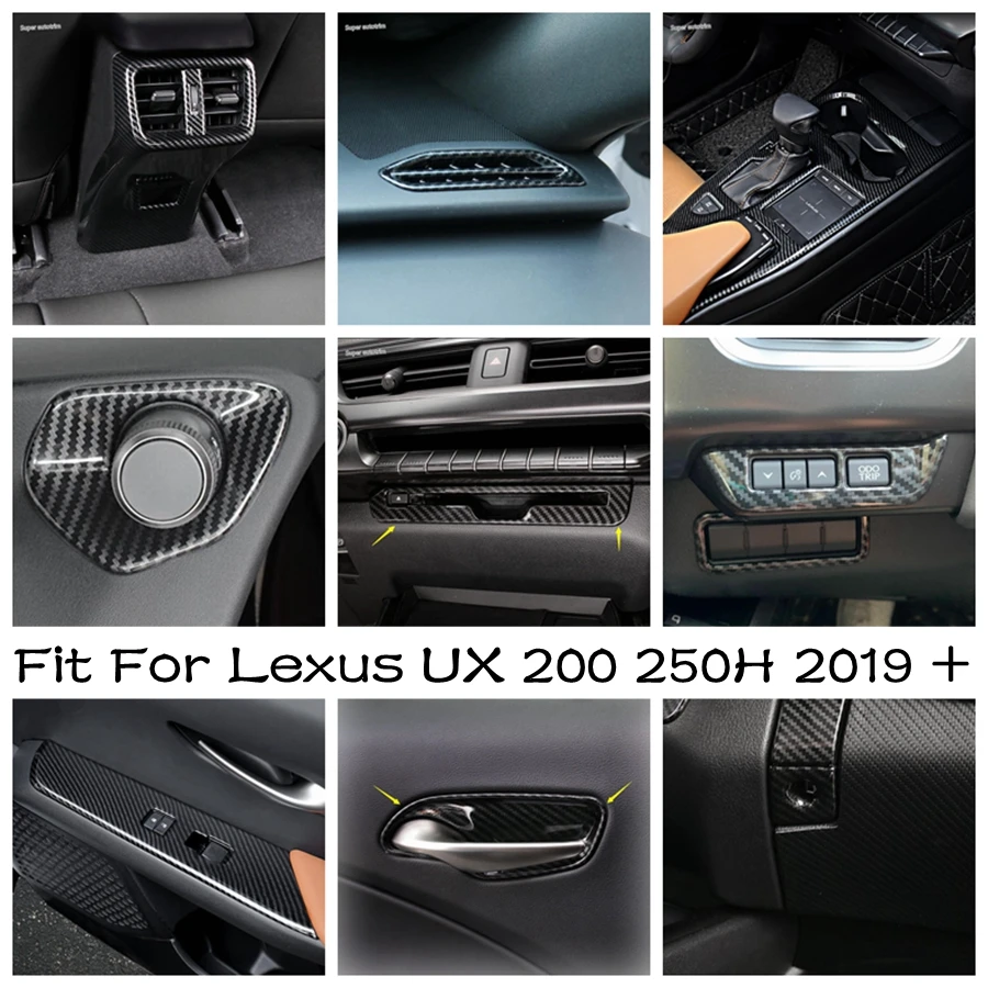 

Carbon Fiber Look Head Lights Lamp Switch Button / Door Handle Bowl Cover Trim Accessories Fit For Lexus UX 200 250H 2019 - 2023