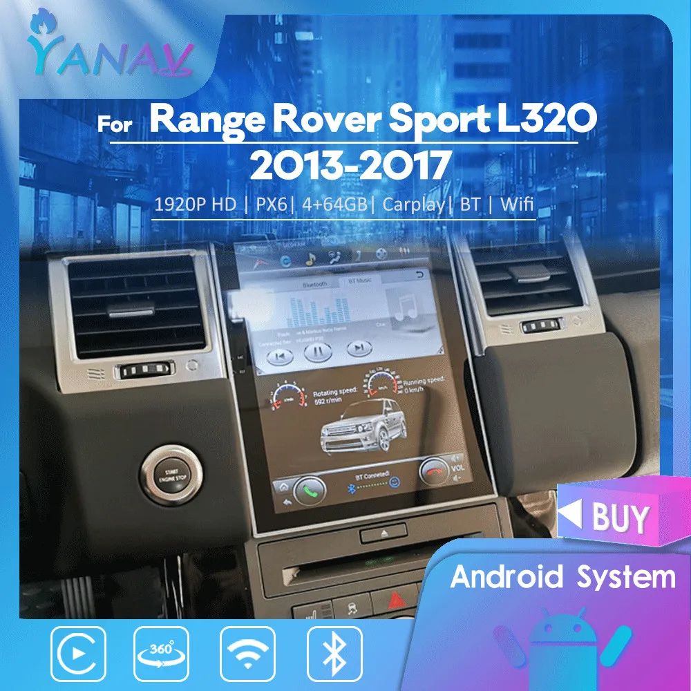 

Vertical Screen Android Car Radio Player For Land Range Rover Sport L320 2005-2013 Stereo GPS Navigation Multimedia Wireless