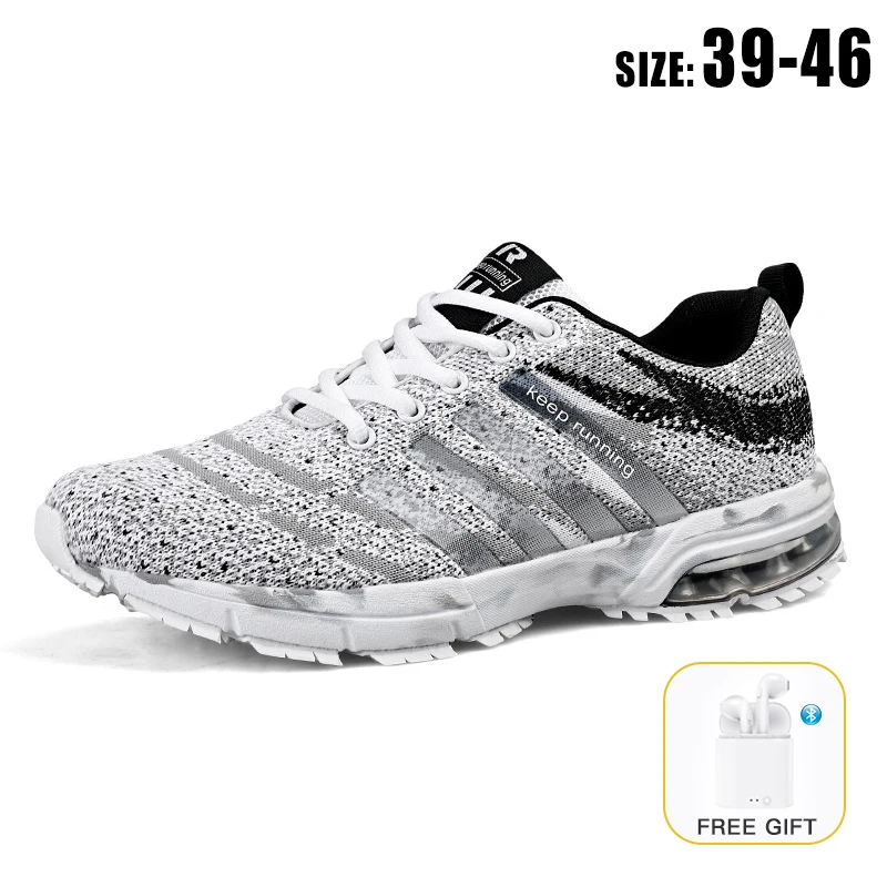 

Men Shoes Breathable Running Shoes Large Size Air Cushion Casual Shoes Camouflage Flying Woven Mesh Shoes Zapatillas Hombre