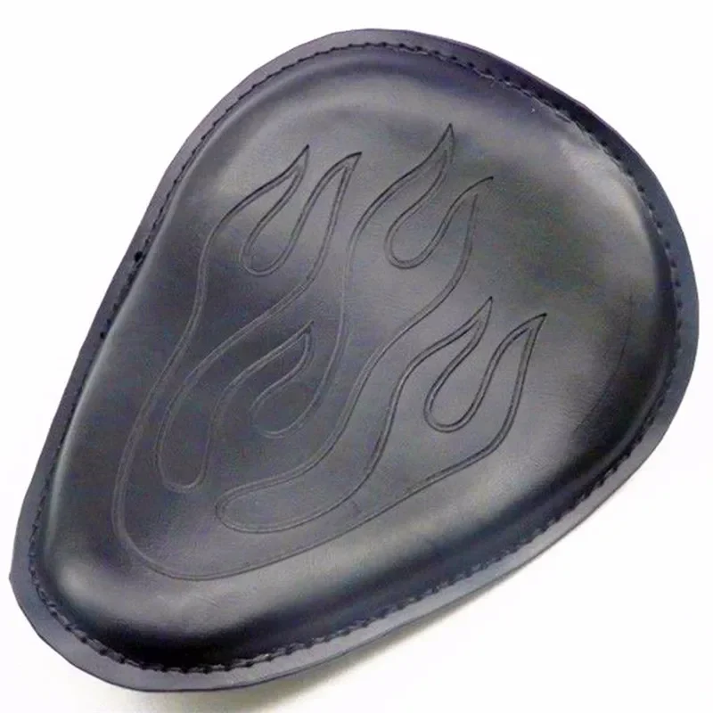 Кожаное сиденье SOLO с пламенем 2 5 дюйма золотой пружинный кронштейн для Harley XL Honda