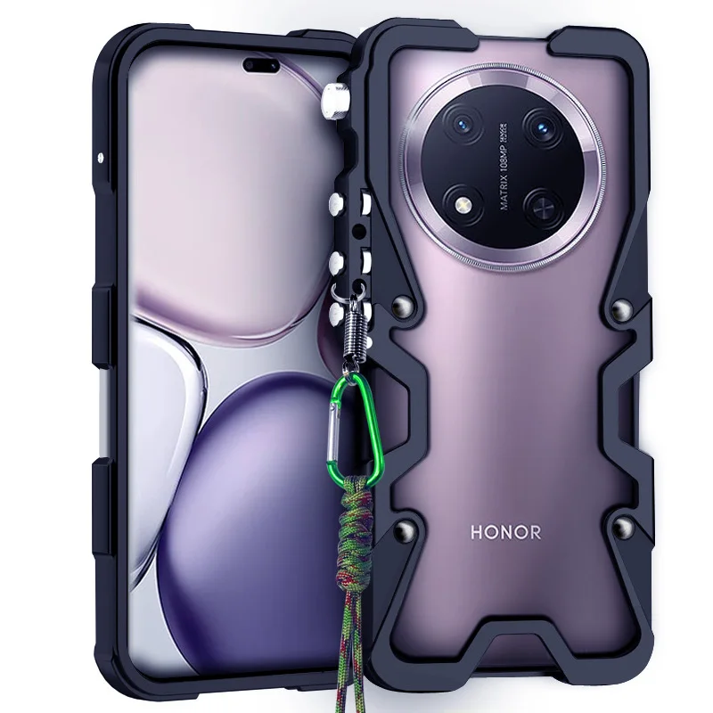 Фото Металлический алюминиевый бампер Zimon Luxury Armor для Honor Magic8 Magic7 Magic6 Magic 8 7 6 Pro RSR Lite, чехол с механическим дизайном, полностью ручная работа, с изображением черепа №3