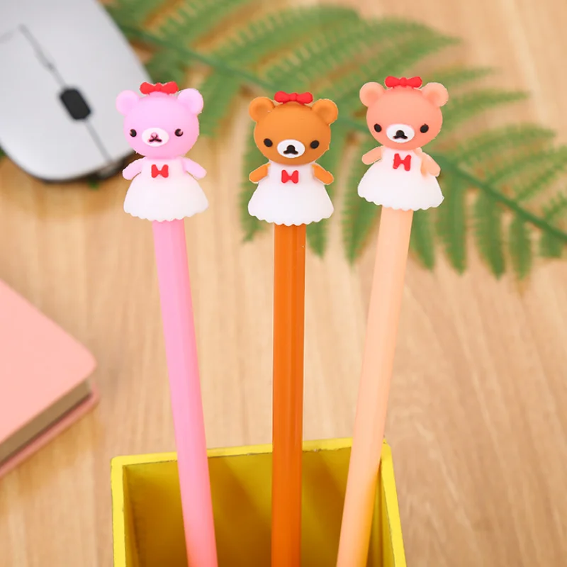 

20/60 Pcs Cute Student Exam Black Gel Pens Cartoon Creative Stationery Office Back To School Wholesale