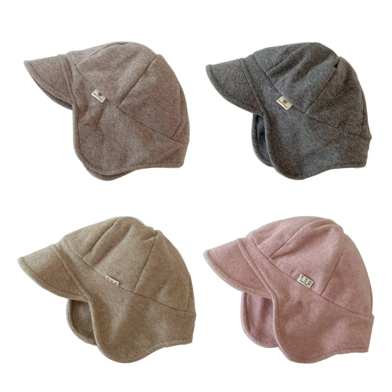 

Stylish Baby Hat Vintage Autumn Winter Warm Cap Woolen Earflap Bonnet Hat Solid Windproof Headwear for 6M-3 Years