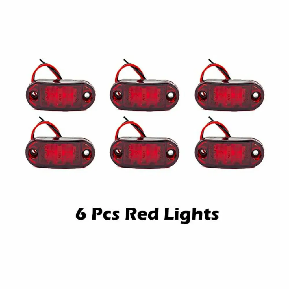 

6 шт./10 шт., 12 В, 24 В, универсальный 2 светодиодный овальный габаритный боковой габаритный фонарь, задний фонарь, прицеп, автомобиль, грузовик, караван, аксессуары