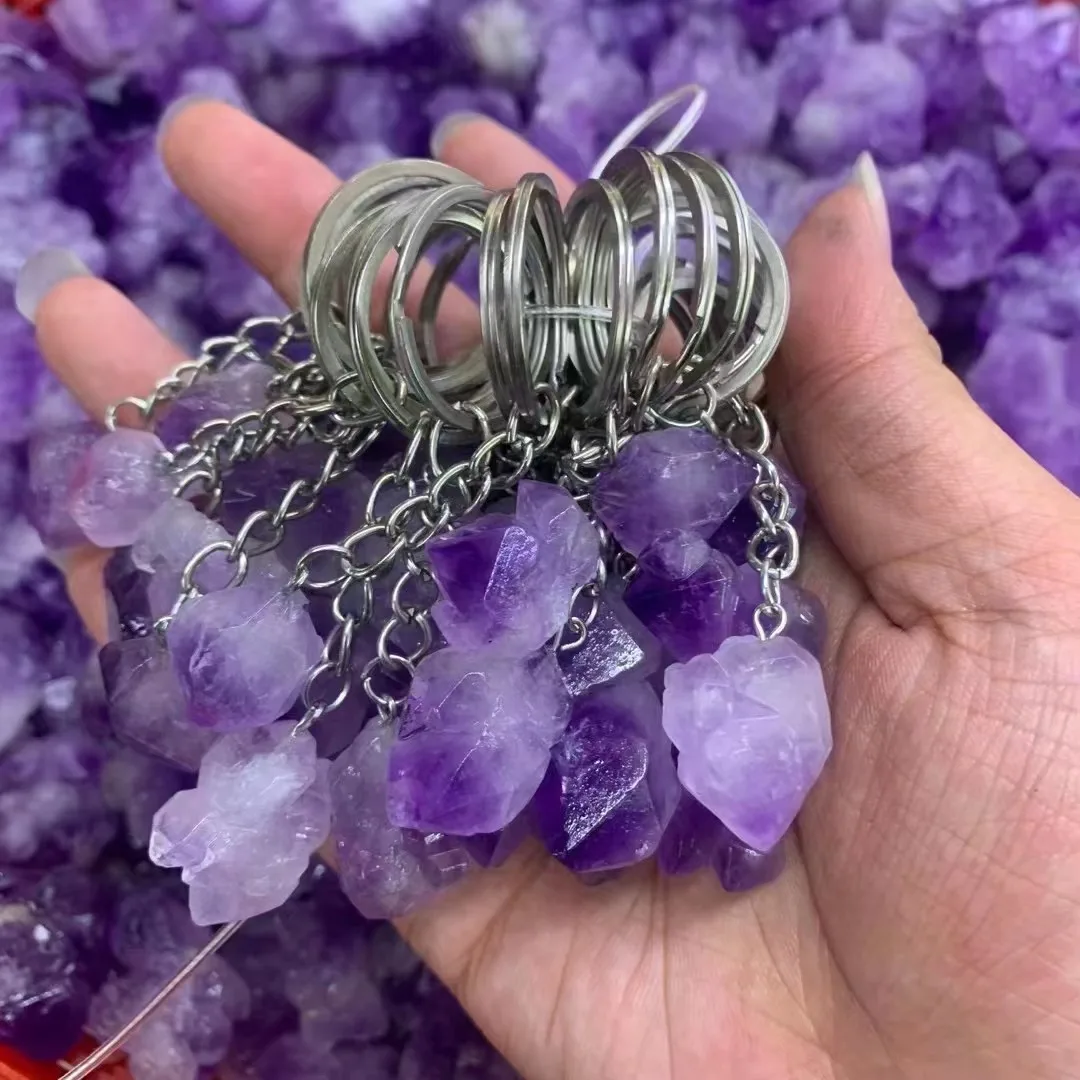 10 шт. натуральные грубые фиолетовые хрустальные бусины подвеска минеральная