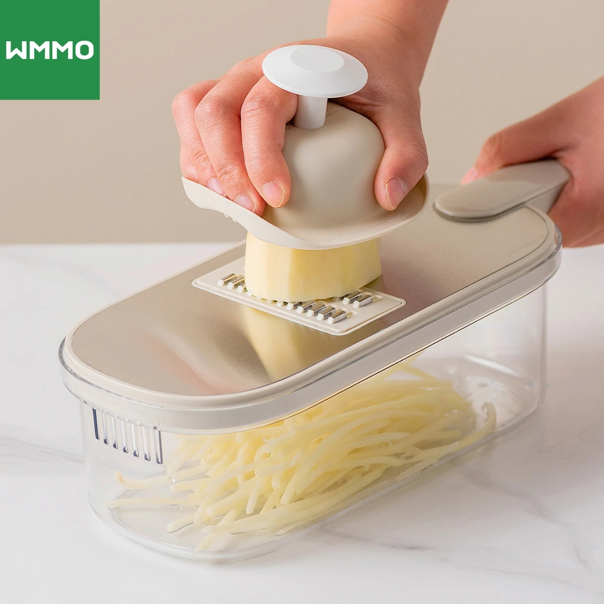 WMMO овощерезка с крышкой из нержавеющей стали регулируемые лезвия для картофеля