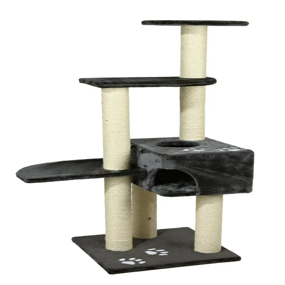 

Plush & Sisal 3-Level 56" Cat Tree with Scratching Posts & Condo, Gray
