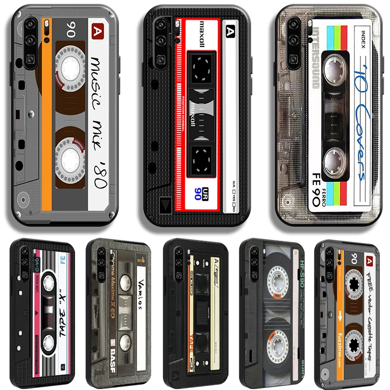 

Retro Vintage Old Cassette Tape For Huawei P50 P40 P30 P20 Pro Lite 5G P Smart Z 2019 2021 Phone Case Cases Black TPU