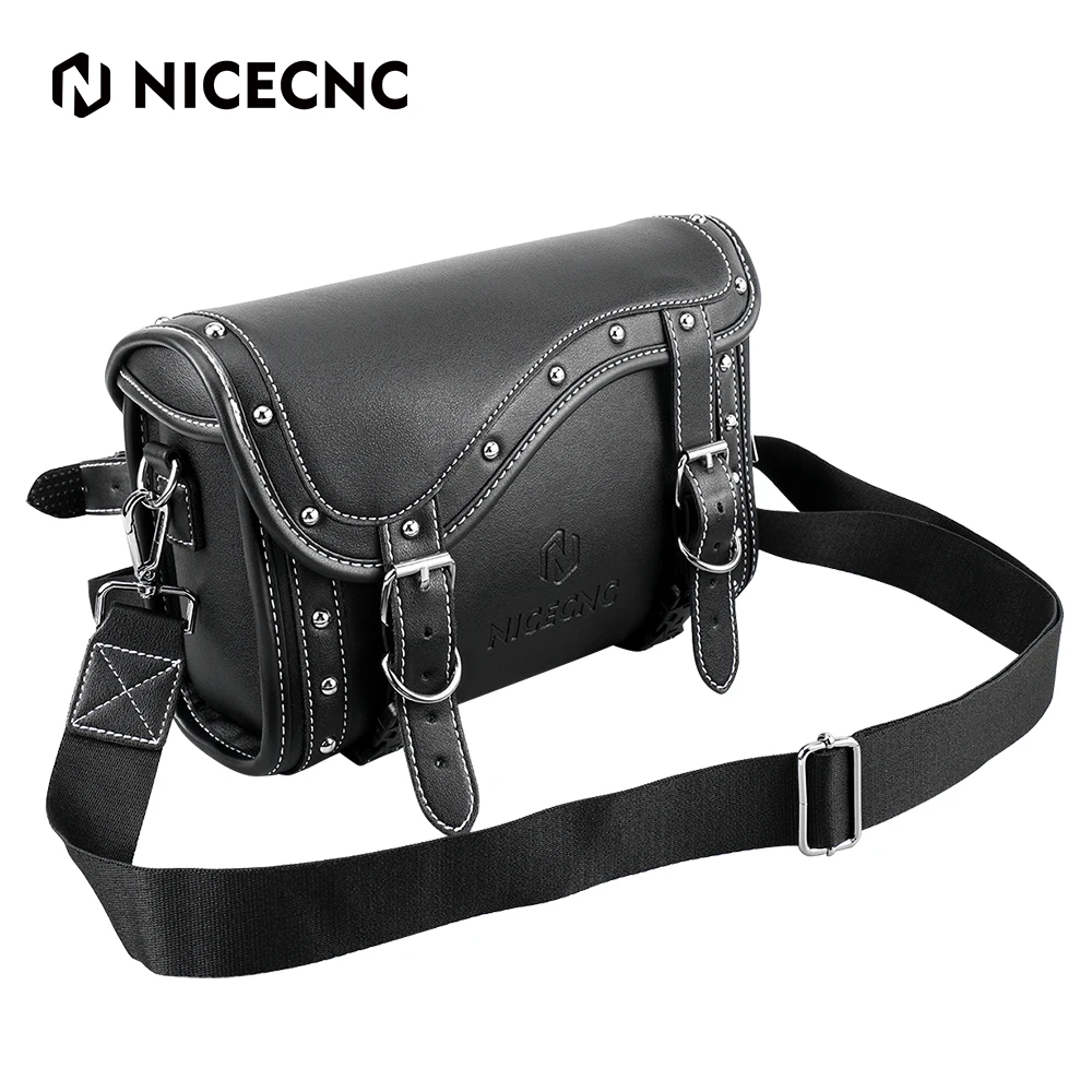 

Сумка NICECNC из искусственной кожи с передней вилкой, мотоциклетная сумка для инструментов, седло для бара, черная модернизированная винтажна...