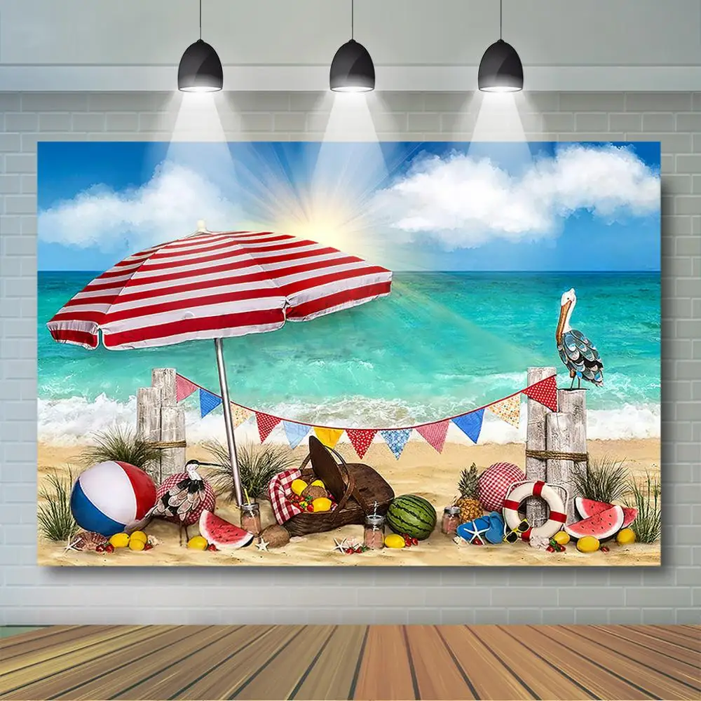 Mocsicka фон для фотосъемки с изображением пикника на песчаном пляже малышей детей