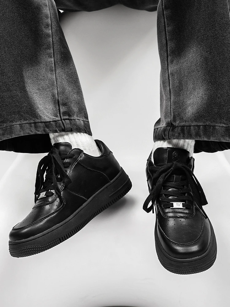 Winter New Extra Large Men's Shoes 45 Casual Student Sports White 47 Genuine Leather Board 48