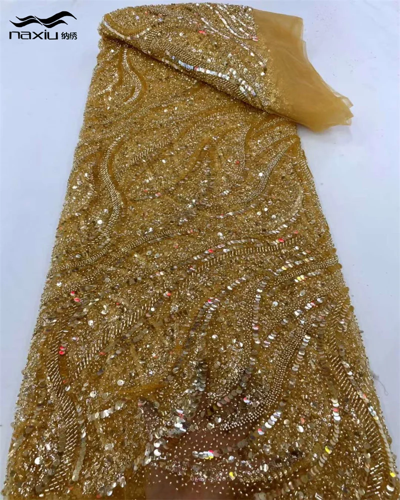 

Роскошная африканская Тяжелая Свадебная кружевная ткань Madison, 2023, высококачественные нигерийские блестки, французская Тюлевая ткань для ст...