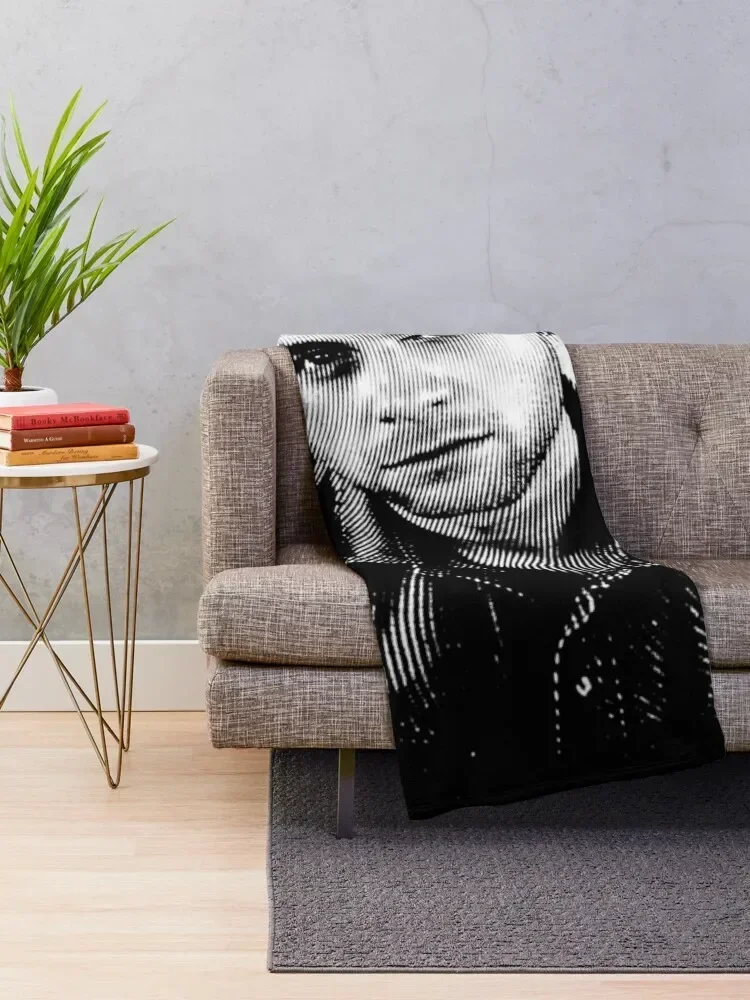 Черно-белый портрет Nathaniel Buzolic (Linocut) плед одеяло большие одиночные Роскошные