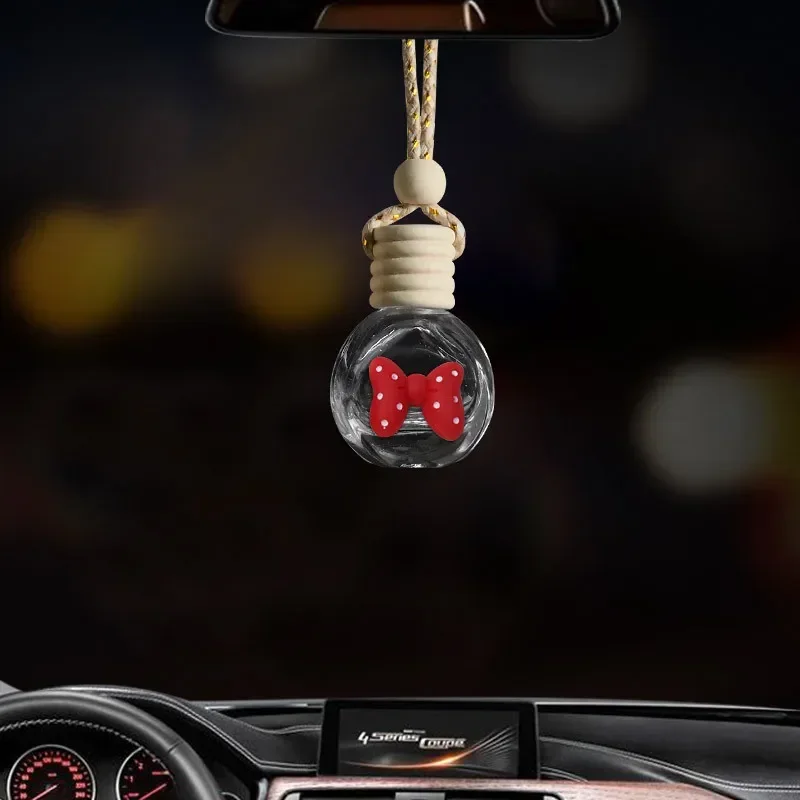 

Автомобильные аксессуары Disney, Микки и Минни Маус, аниме духи, автомобильный освежитель воздуха, долговечный аромат, подвесные украшения, стеклянная бутылка, подарок