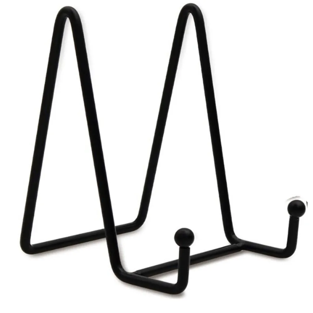 

4PCS Plate Stands for Display Black Iron Easel Plate Holder Display Stands Metal Frame Holder Stands for Pictures Photo