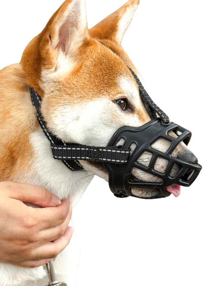 

Dog Anti-bite Bark Mouth Cover Protector Stop Biting Dog Muzzle Adjustable Strap Soft Basket Prevent Barking Pet Supplies