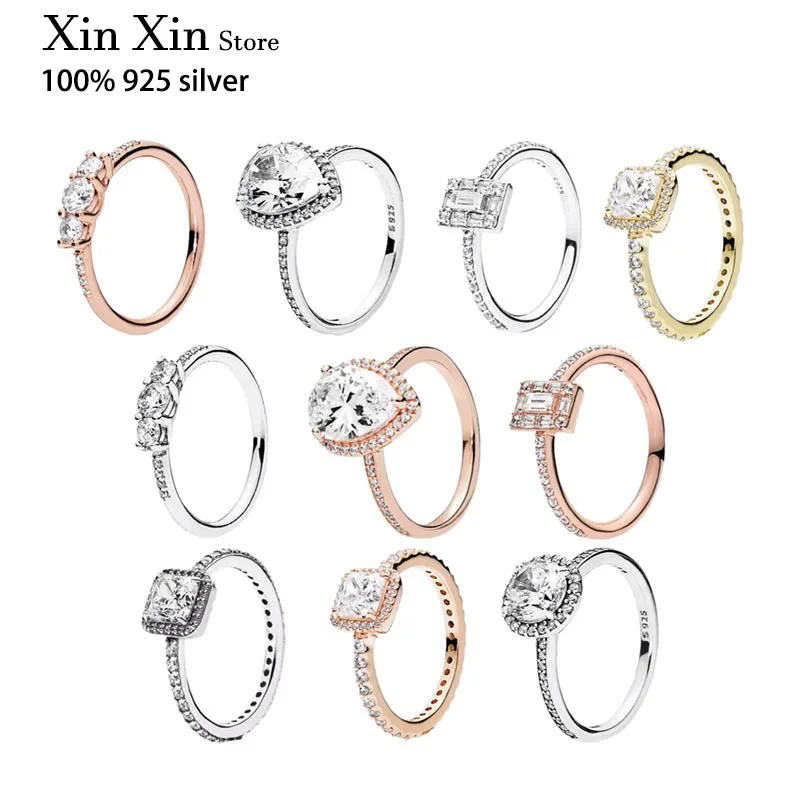

Fit Original Real 925 Sterling Silver Authentic Pan Ring For Women Crown Princess Crystal Couple Diy Fashion Wedding Jewelry