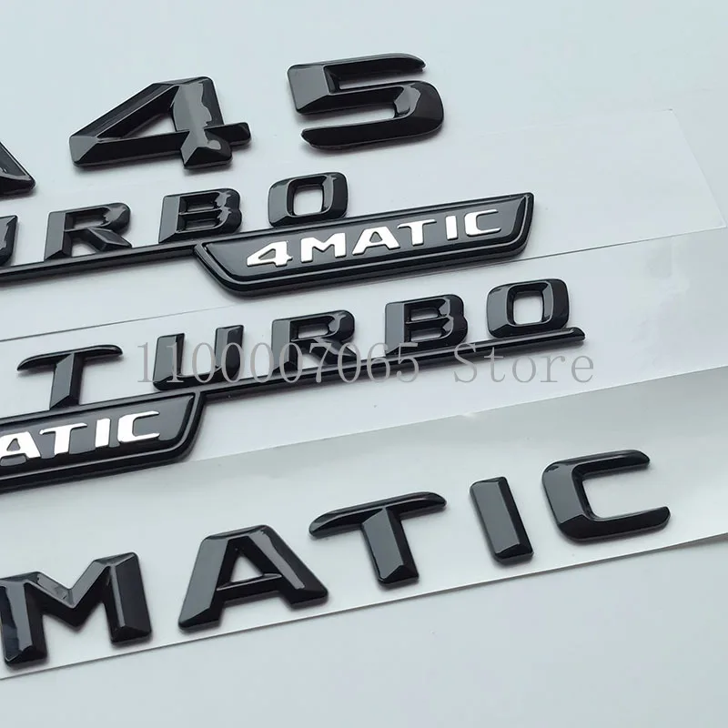 2015 глянцевые черные буквы A45 Turbo 4matic Верхняя фотография для Mercedes Benz AMG